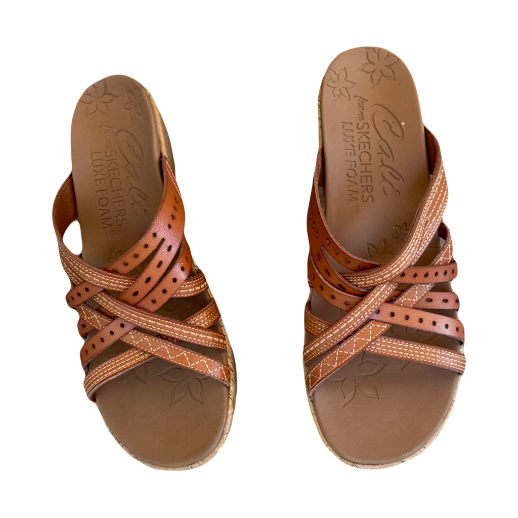 Skechers Tan Strappy Cali Sandals 10.5